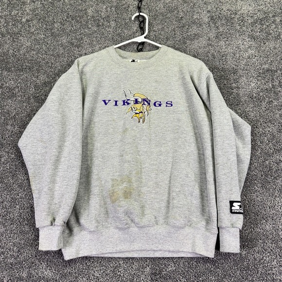 STARTER Other - Vintage Minnesota Vikings Sweatshirt Boys XL Gray NFL Football Starter Logo 90s
